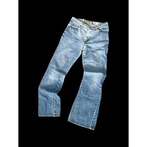 Vintage 90s Paris Blues Made in USA Light Wash Flare Jeans Worn Faded Size 5